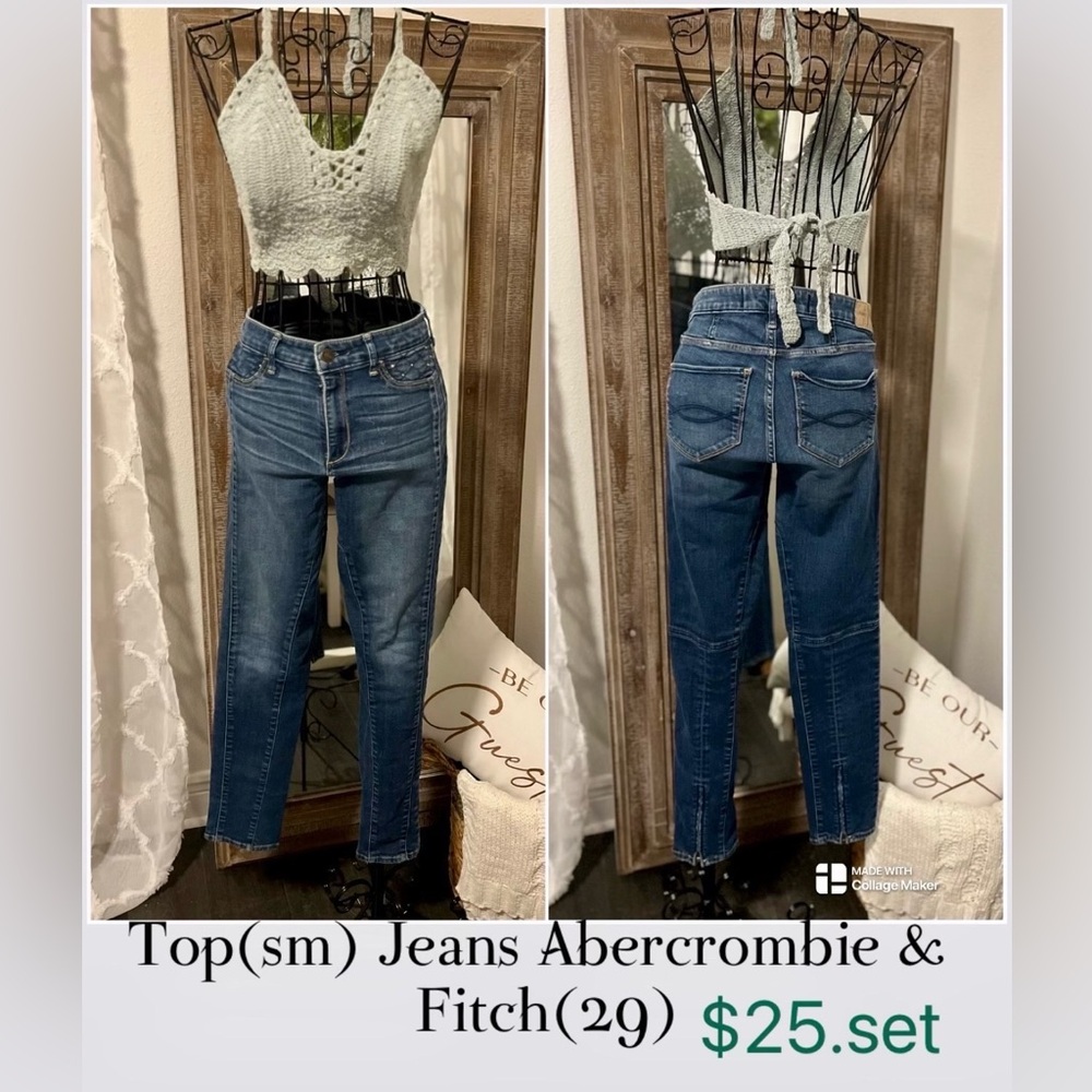 Crochet top and jean outfit!